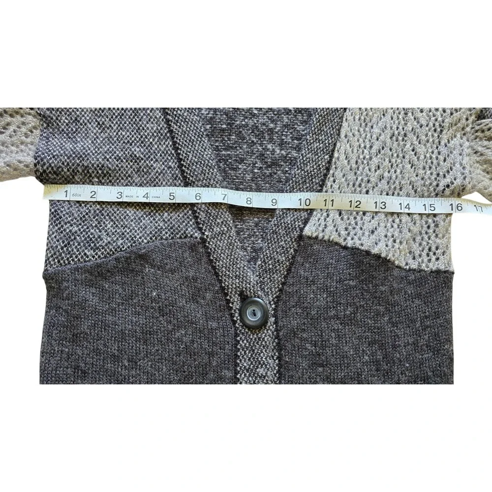 Bke Women's Cardigan Sweater Knit Three Quarter Sleeve Button Front Gray Sz S‎